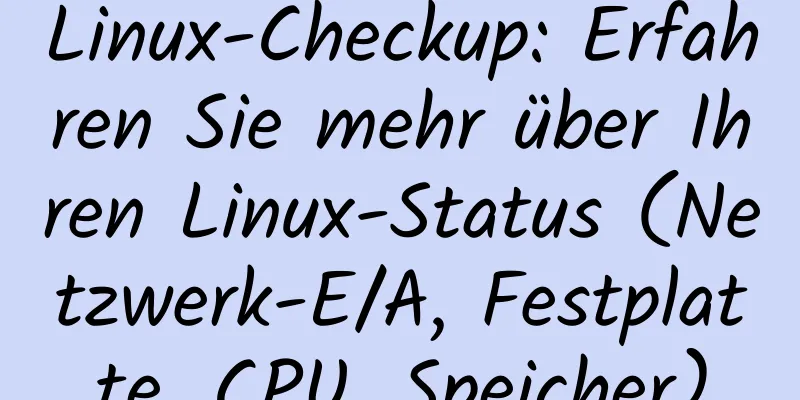 Linux-Checkup: Erfahren Sie mehr über Ihren Linux-Status (Netzwerk-E/A, Festplatte, CPU, Speicher)