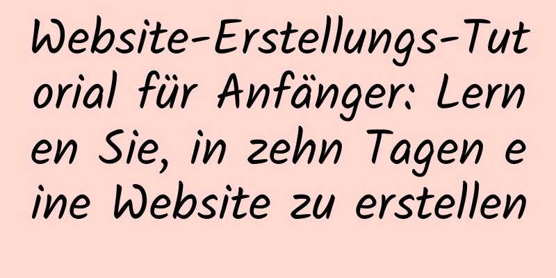 Website-Erstellungs-Tutorial für Anfänger: Lernen Sie, in zehn Tagen eine Website zu erstellen