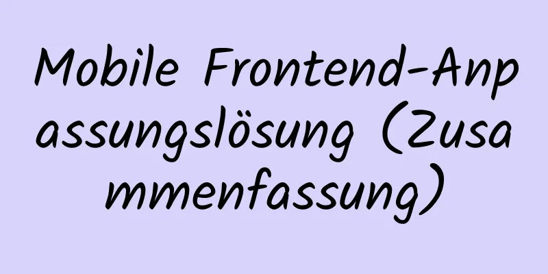 Mobile Frontend-Anpassungslösung (Zusammenfassung)