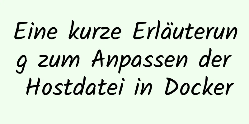 Eine kurze Erläuterung zum Anpassen der Hostdatei in Docker