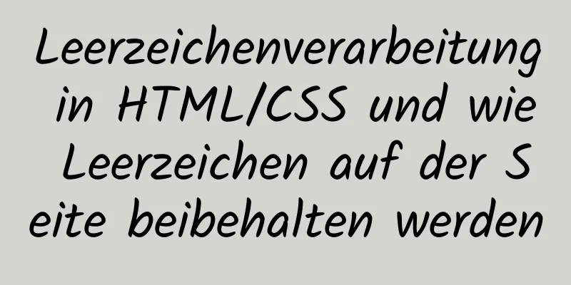 Leerzeichenverarbeitung in HTML/CSS und wie Leerzeichen auf der Seite beibehalten werden