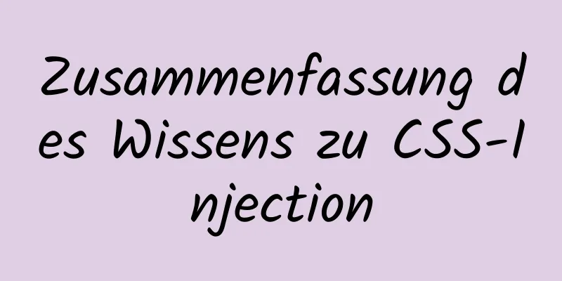 Zusammenfassung des Wissens zu CSS-Injection