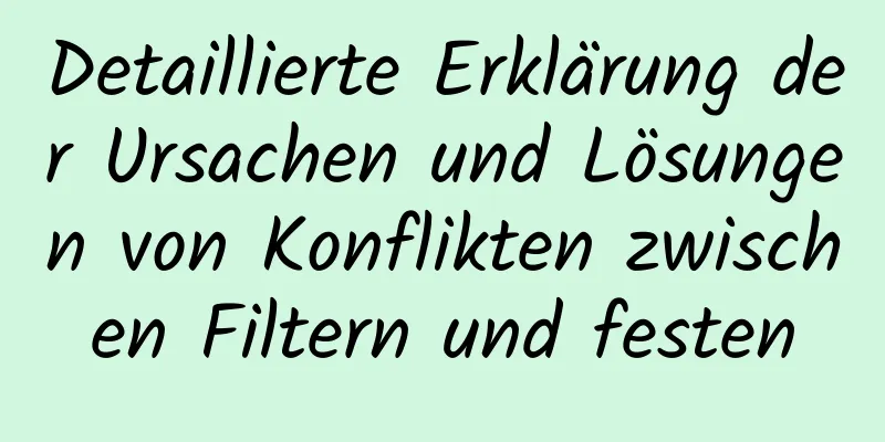 Detaillierte Erklärung der Ursachen und Lösungen von Konflikten zwischen Filtern und festen