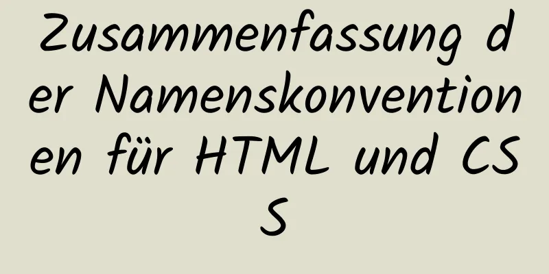 Zusammenfassung der Namenskonventionen für HTML und CSS