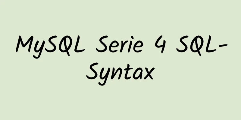 MySQL Serie 4 SQL-Syntax