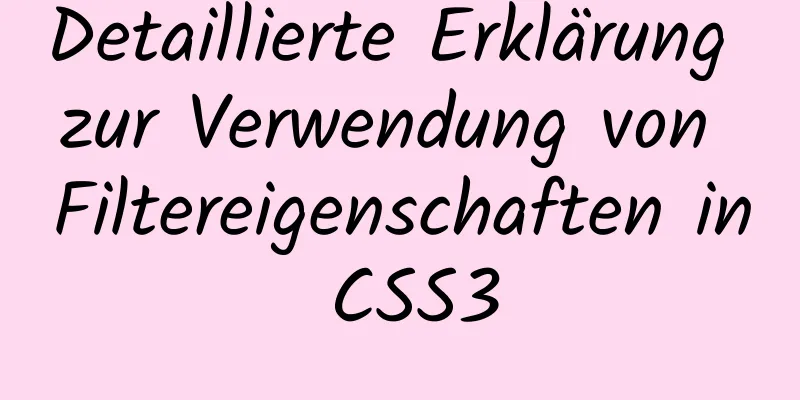 Detaillierte Erklärung zur Verwendung von Filtereigenschaften in CSS3