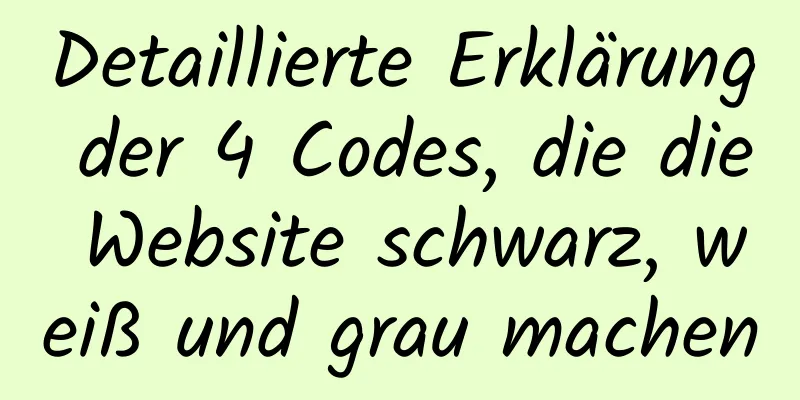 Detaillierte Erklärung der 4 Codes, die die Website schwarz, weiß und grau machen