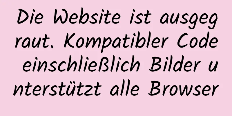 Die Website ist ausgegraut. Kompatibler Code einschließlich Bilder unterstützt alle Browser