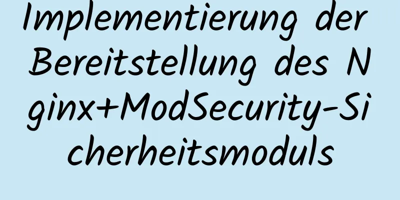 Implementierung der Bereitstellung des Nginx+ModSecurity-Sicherheitsmoduls