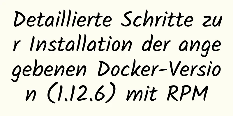 Detaillierte Schritte zur Installation der angegebenen Docker-Version (1.12.6) mit RPM