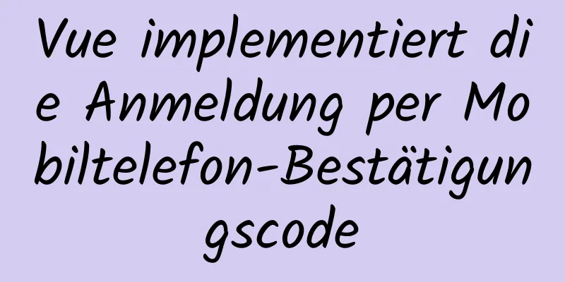 Vue implementiert die Anmeldung per Mobiltelefon-Bestätigungscode