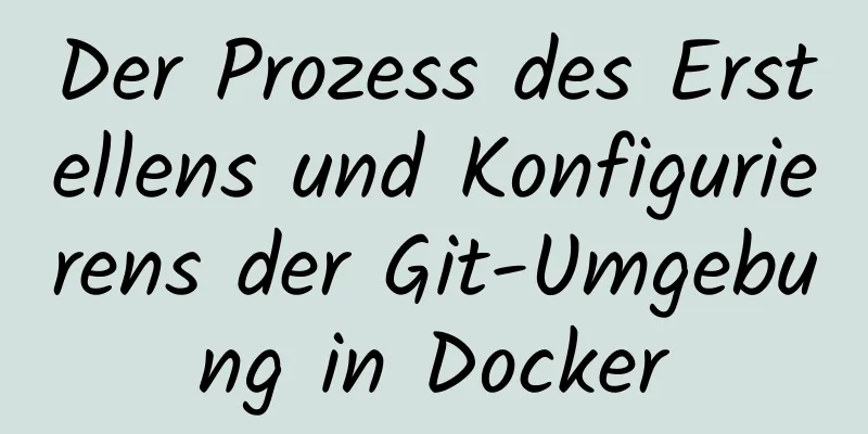 Der Prozess des Erstellens und Konfigurierens der Git-Umgebung in Docker