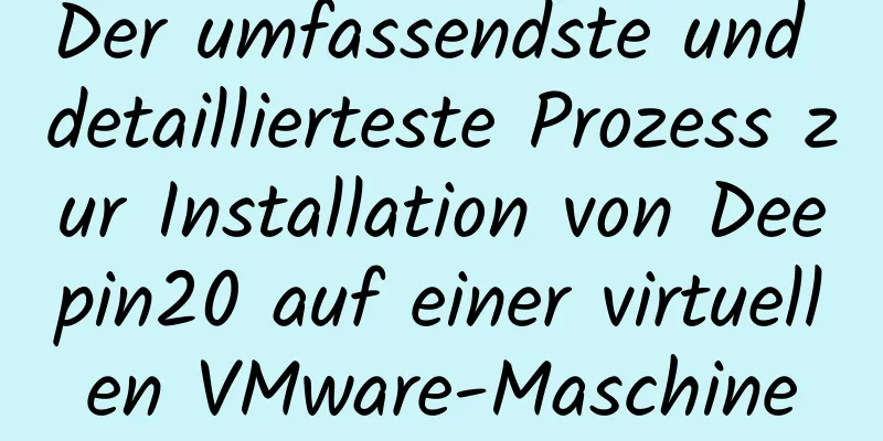 Der umfassendste und detaillierteste Prozess zur Installation von Deepin20 auf einer virtuellen VMware-Maschine