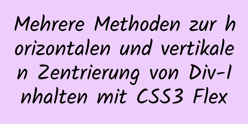 Mehrere Methoden zur horizontalen und vertikalen Zentrierung von Div-Inhalten mit CSS3 Flex