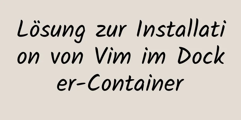 Lösung zur Installation von Vim im Docker-Container