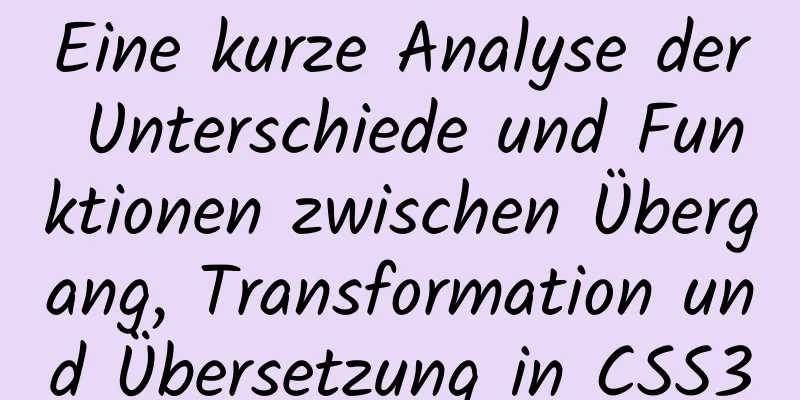 Eine kurze Analyse der Unterschiede und Funktionen zwischen Übergang, Transformation und Übersetzung in CSS3