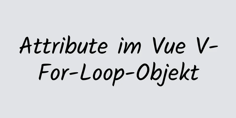 Attribute im Vue V-For-Loop-Objekt