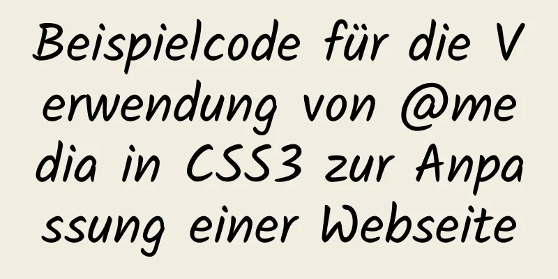 Beispielcode für die Verwendung von @media in CSS3 zur Anpassung einer Webseite