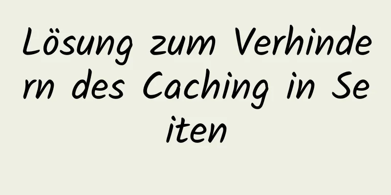 Lösung zum Verhindern des Caching in Seiten