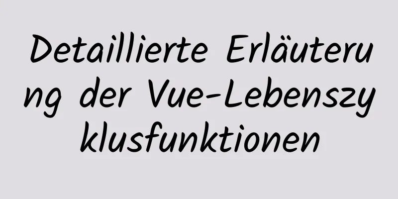 Detaillierte Erläuterung der Vue-Lebenszyklusfunktionen