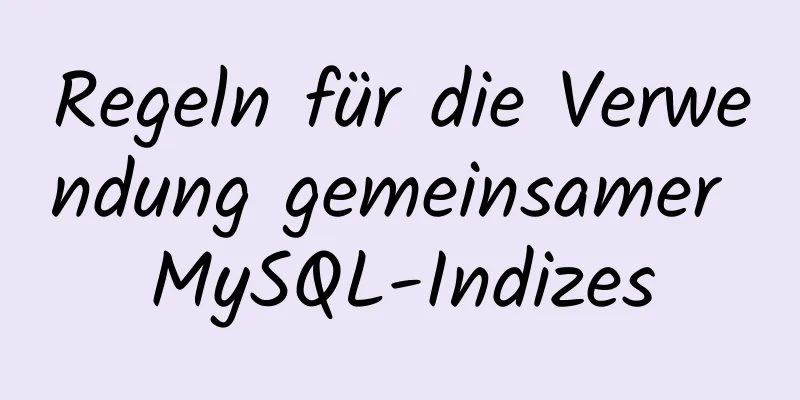 Regeln für die Verwendung gemeinsamer MySQL-Indizes