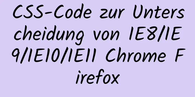 CSS-Code zur Unterscheidung von IE8/IE9/IE10/IE11 Chrome Firefox