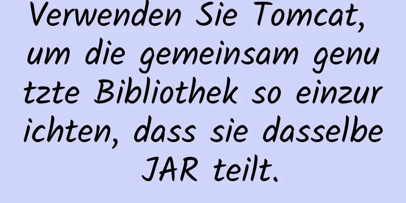 Verwenden Sie Tomcat, um die gemeinsam genutzte Bibliothek so einzurichten, dass sie dasselbe JAR teilt.