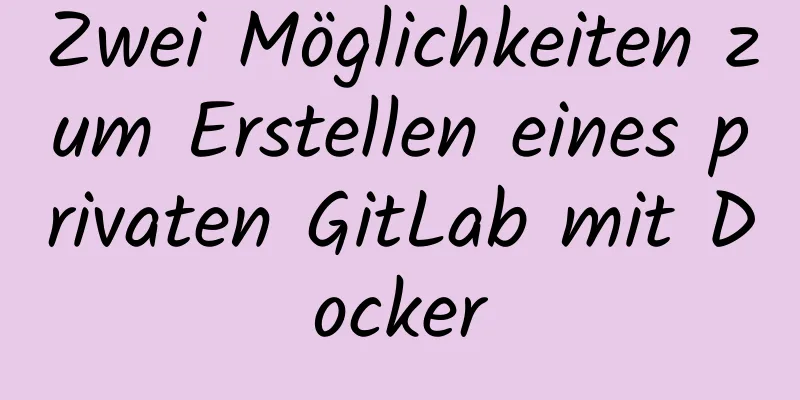 Zwei Möglichkeiten zum Erstellen eines privaten GitLab mit Docker