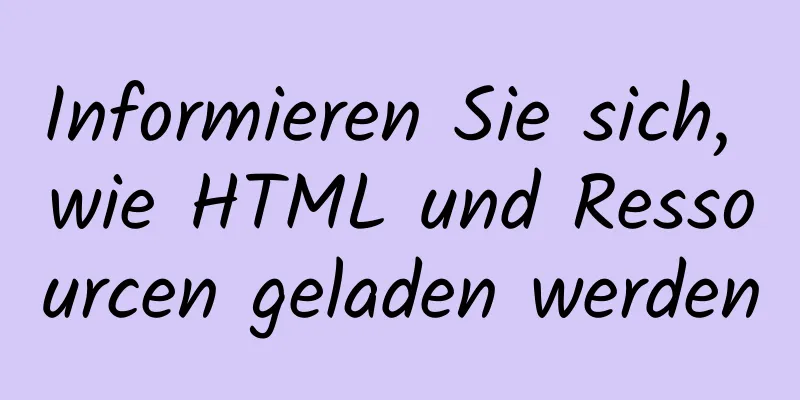 Informieren Sie sich, wie HTML und Ressourcen geladen werden