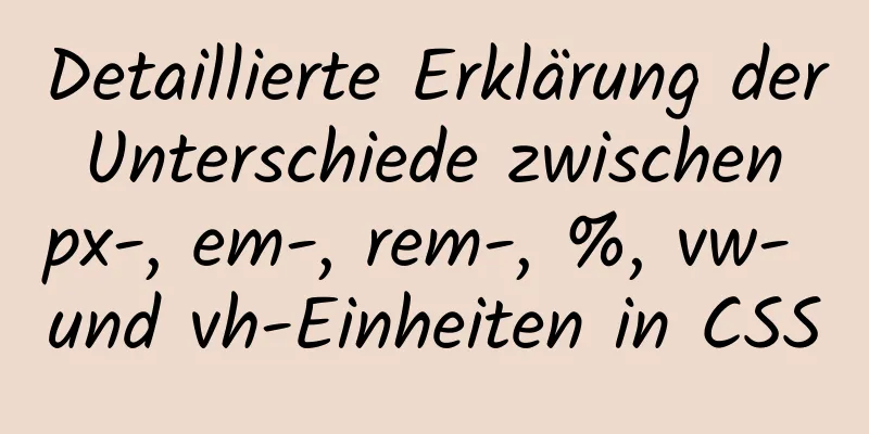 Detaillierte Erklärung der Unterschiede zwischen px-, em-, rem-, %, vw- und vh-Einheiten in CSS