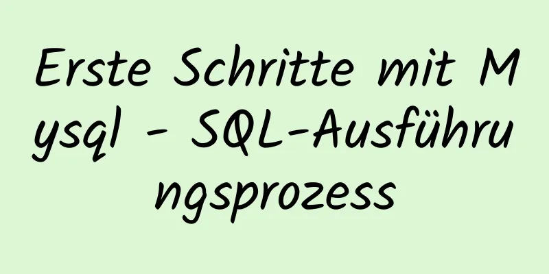 Erste Schritte mit Mysql - SQL-Ausführungsprozess