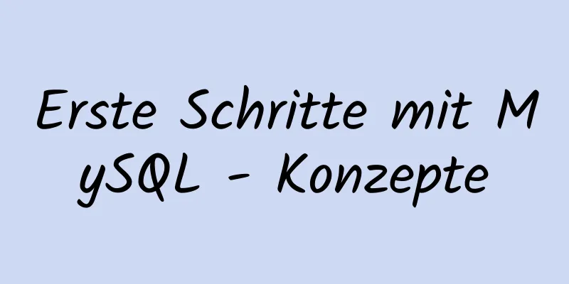 Erste Schritte mit MySQL - Konzepte