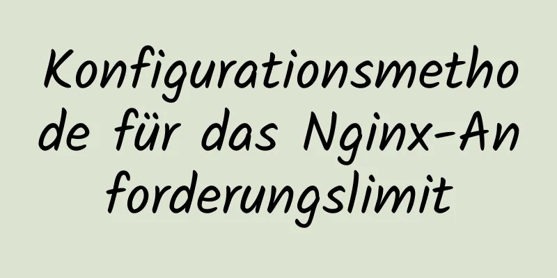 Konfigurationsmethode für das Nginx-Anforderungslimit