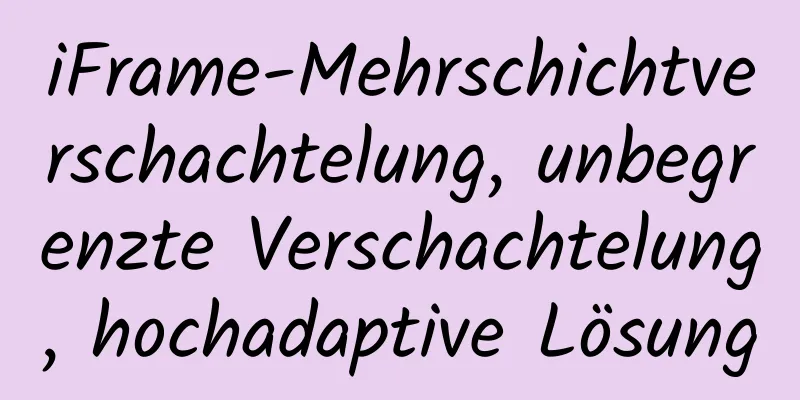 iFrame-Mehrschichtverschachtelung, unbegrenzte Verschachtelung, hochadaptive Lösung