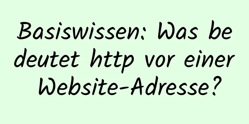 Basiswissen: Was bedeutet http vor einer Website-Adresse?