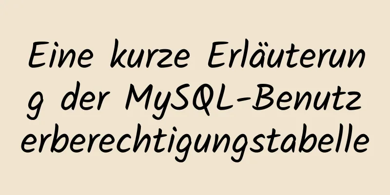 Eine kurze Erläuterung der MySQL-Benutzerberechtigungstabelle