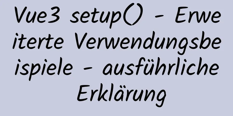 Vue3 setup() - Erweiterte Verwendungsbeispiele - ausführliche Erklärung