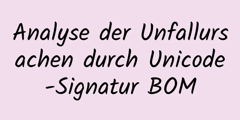 Analyse der Unfallursachen durch Unicode-Signatur BOM