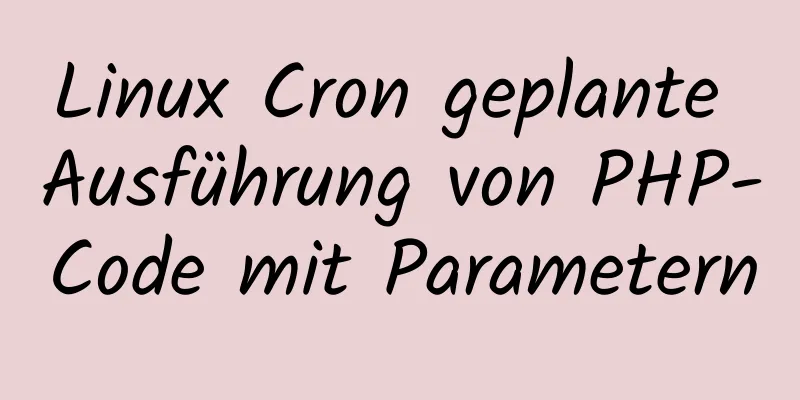 Linux Cron geplante Ausführung von PHP-Code mit Parametern