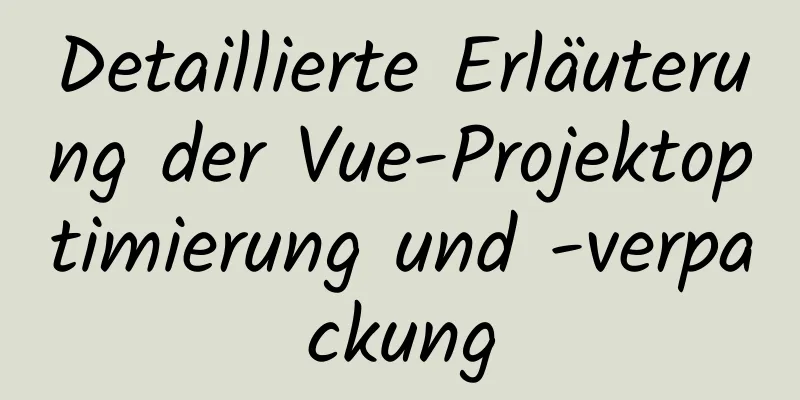 Detaillierte Erläuterung der Vue-Projektoptimierung und -verpackung