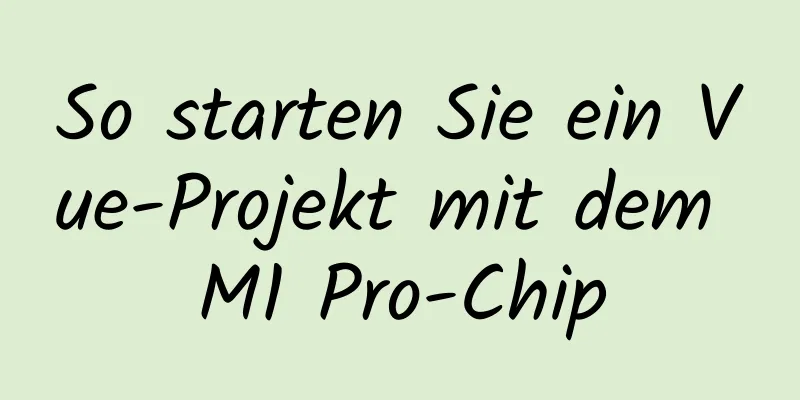 So starten Sie ein Vue-Projekt mit dem M1 Pro-Chip