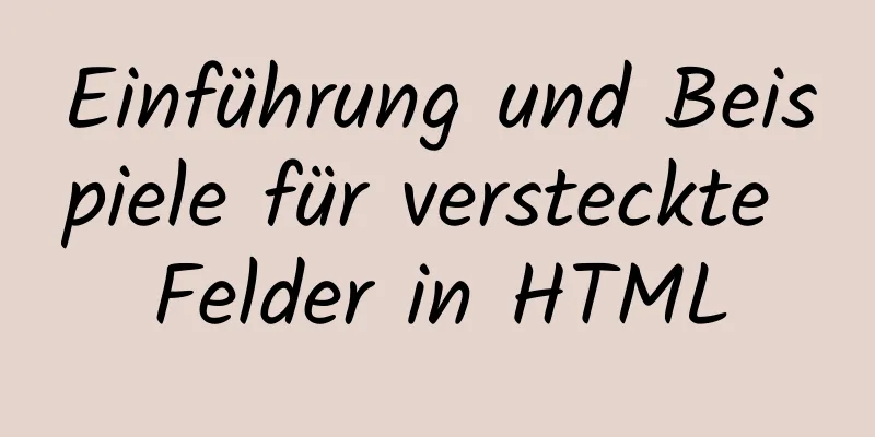 Einführung und Beispiele für versteckte Felder in HTML