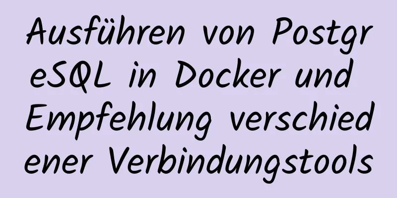 Ausführen von PostgreSQL in Docker und Empfehlung verschiedener Verbindungstools