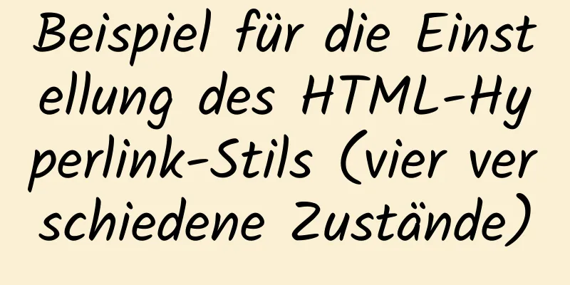 Beispiel für die Einstellung des HTML-Hyperlink-Stils (vier verschiedene Zustände)