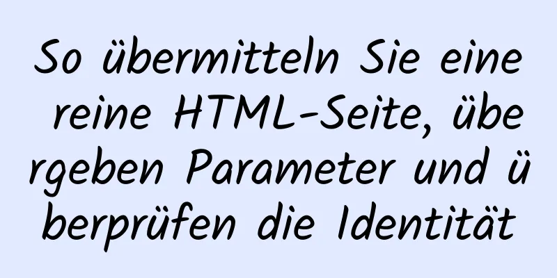 So übermitteln Sie eine reine HTML-Seite, übergeben Parameter und überprüfen die Identität