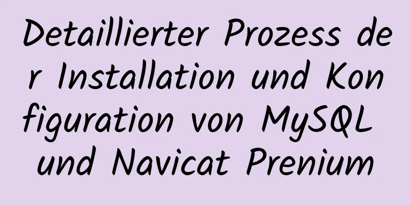 Detaillierter Prozess der Installation und Konfiguration von MySQL und Navicat Prenium