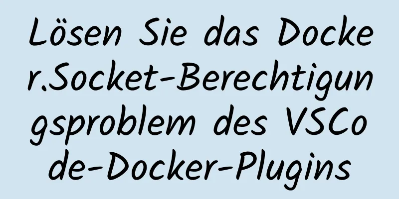 Lösen Sie das Docker.Socket-Berechtigungsproblem des VSCode-Docker-Plugins