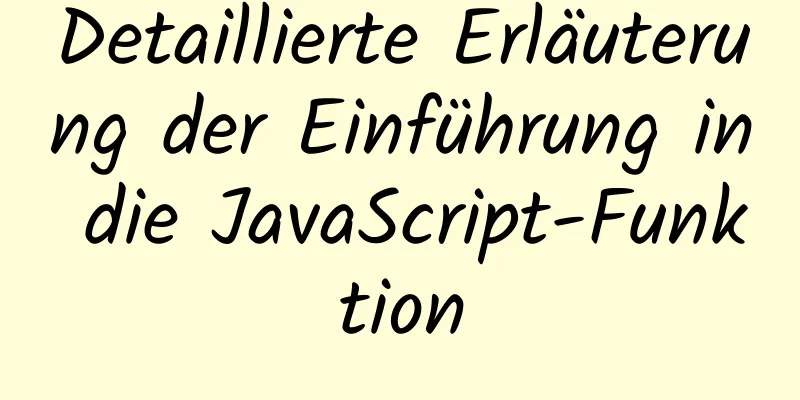 Detaillierte Erläuterung der Einführung in die JavaScript-Funktion