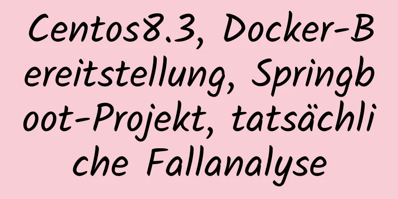 Centos8.3, Docker-Bereitstellung, Springboot-Projekt, tatsächliche Fallanalyse