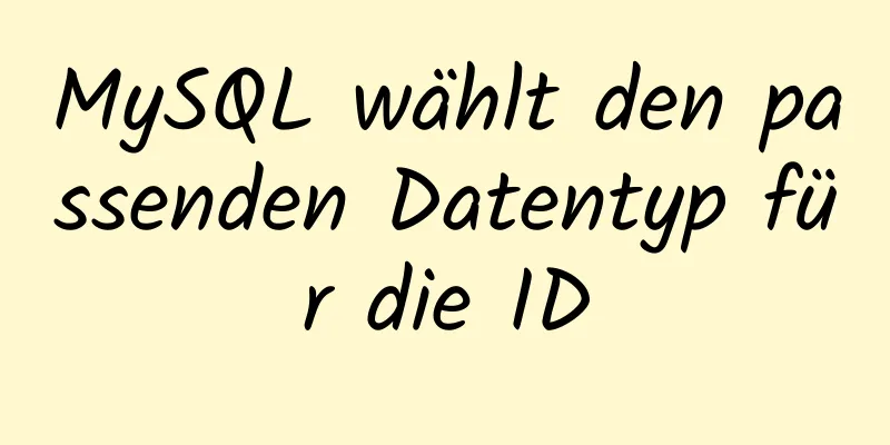 MySQL wählt den passenden Datentyp für die ID